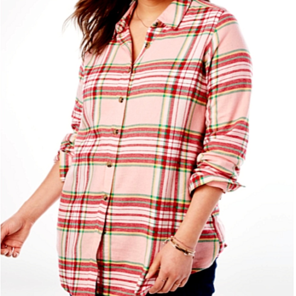 Brand Name Plus Size Women's Red Pink Green Flanne